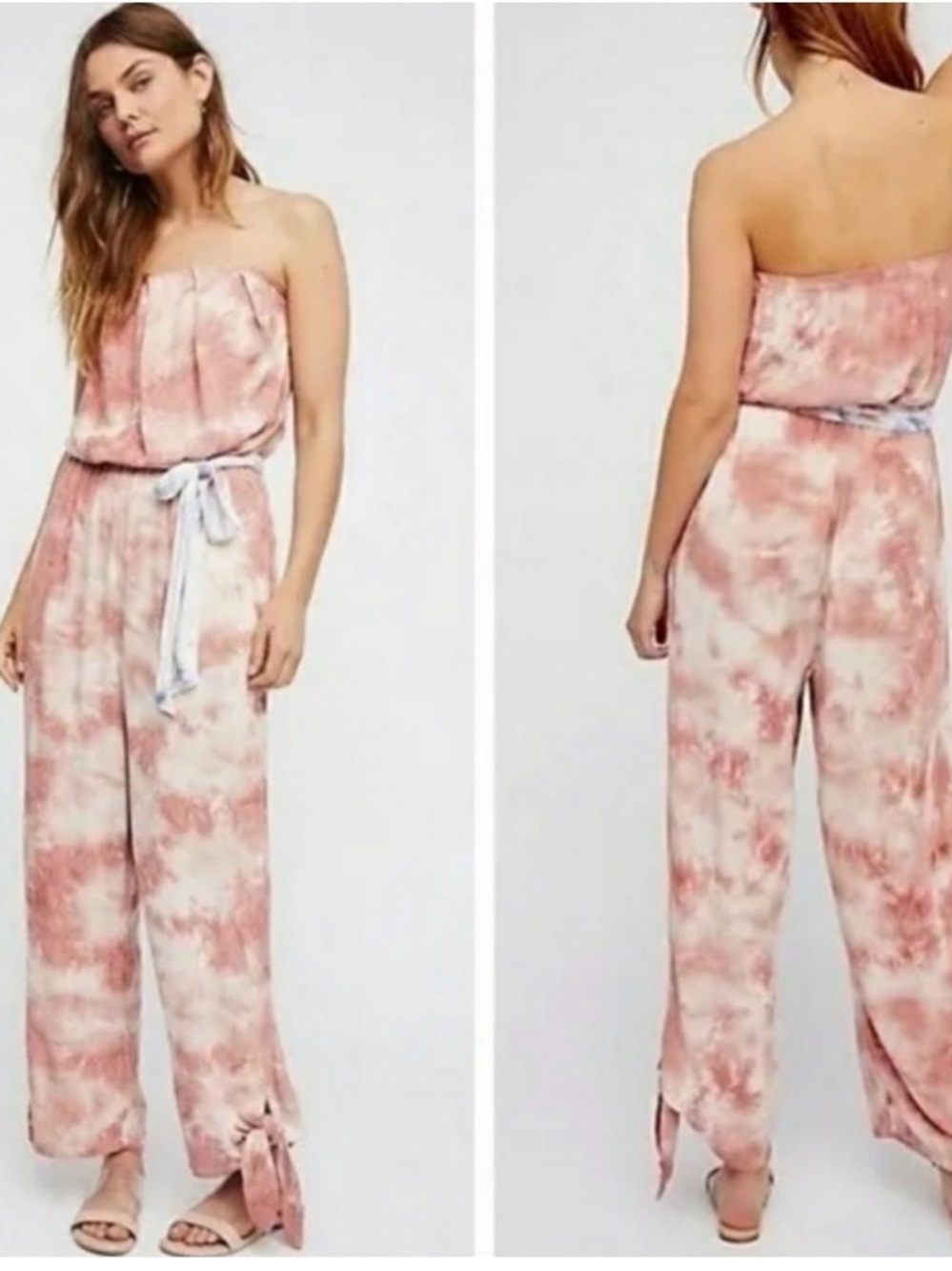 Free People "Just Float" Strapless Tie-Dye Jumpsuit - Picture 2 of 11